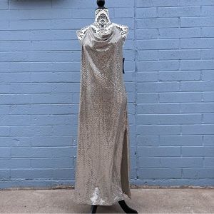 Bebe Sparkly Slit Dress NWT